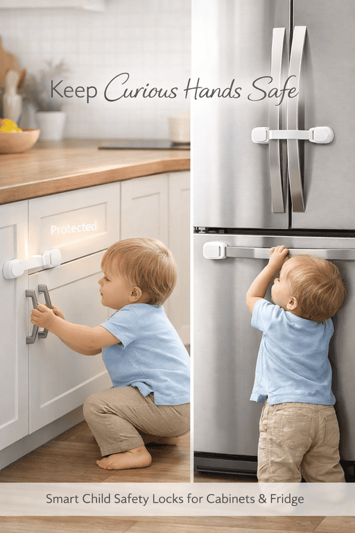Child Safety Fridge and Cabinet Lock – Baby Proof Latch Set for Home