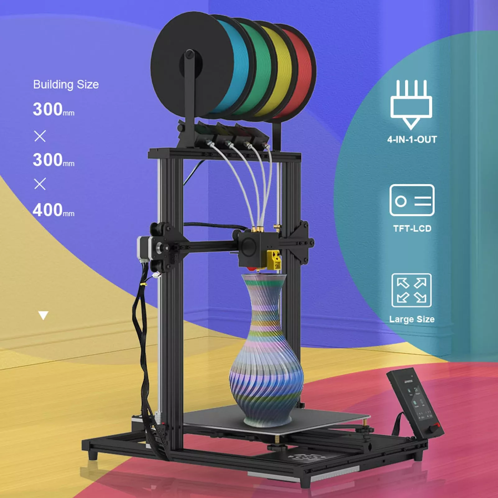 High Precision Large 3D Printer Kit with 4 Extruders and Multi-Color Mixing – Advanced Technologies - product image 2